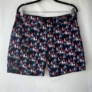 Talbots Women's Size 8 Navy Blue The Weekend Shorts Multicolor Sailboat Cotton